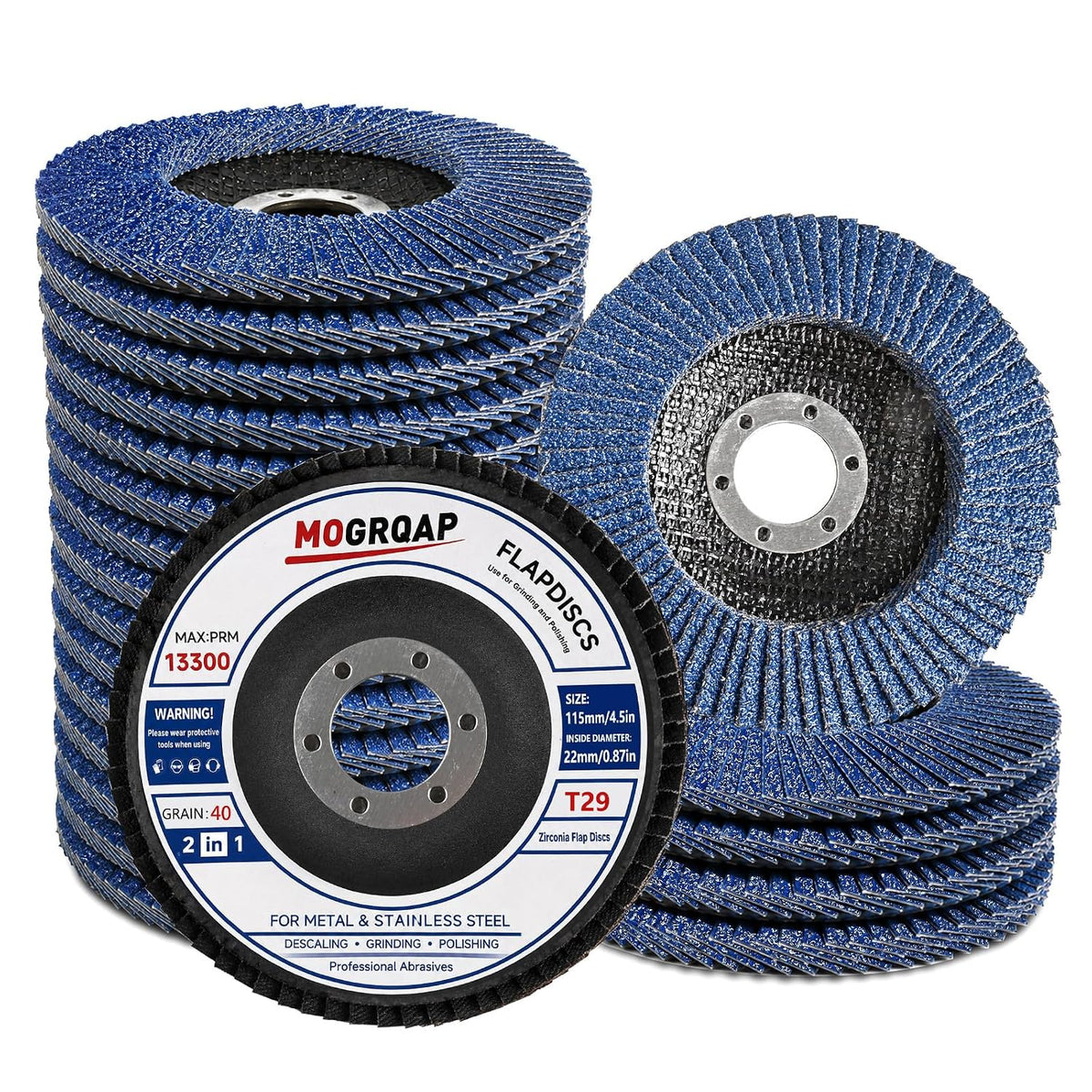 4.5" x 7/8" flap discs for angle grinders, main product view