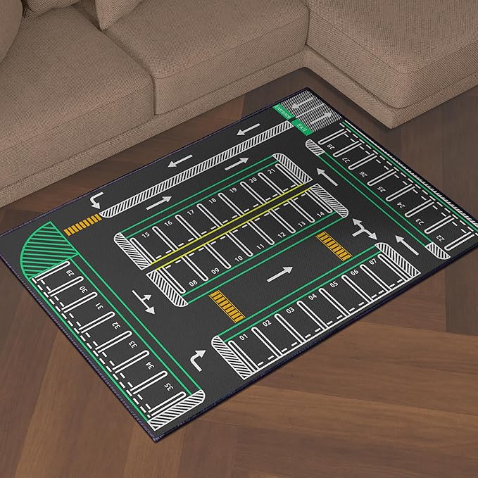 Play Mat 5'x 6'6" Traffic System Playmat Car Rugs - Image 6