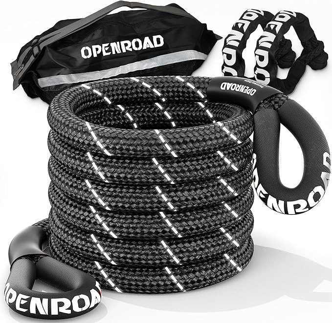 OPENROAD Kinetic Recovery Tow Rope, 36000 Lbs Extreme Duty 35% Elasticity by OPENROAD
