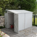 Outsunny 4.6' x 9' Steel Outdoor Storage Shed, Lean to Shed, Metal Tool House