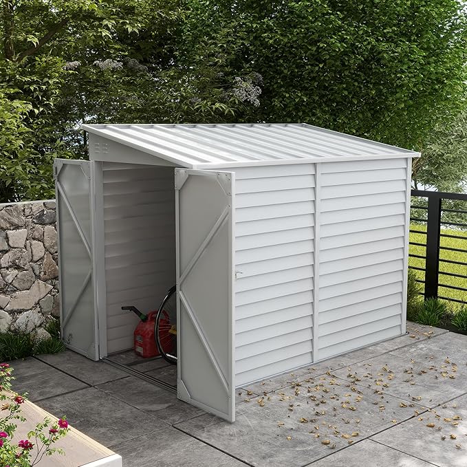 Outsunny 4.6' x 9' Steel Outdoor Storage Shed, Lean to Shed, Metal Tool House by Outsunny