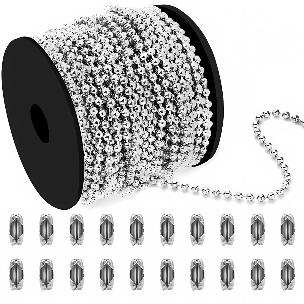 100ft ball bead chain, 304 stainless steel, #10, main product view