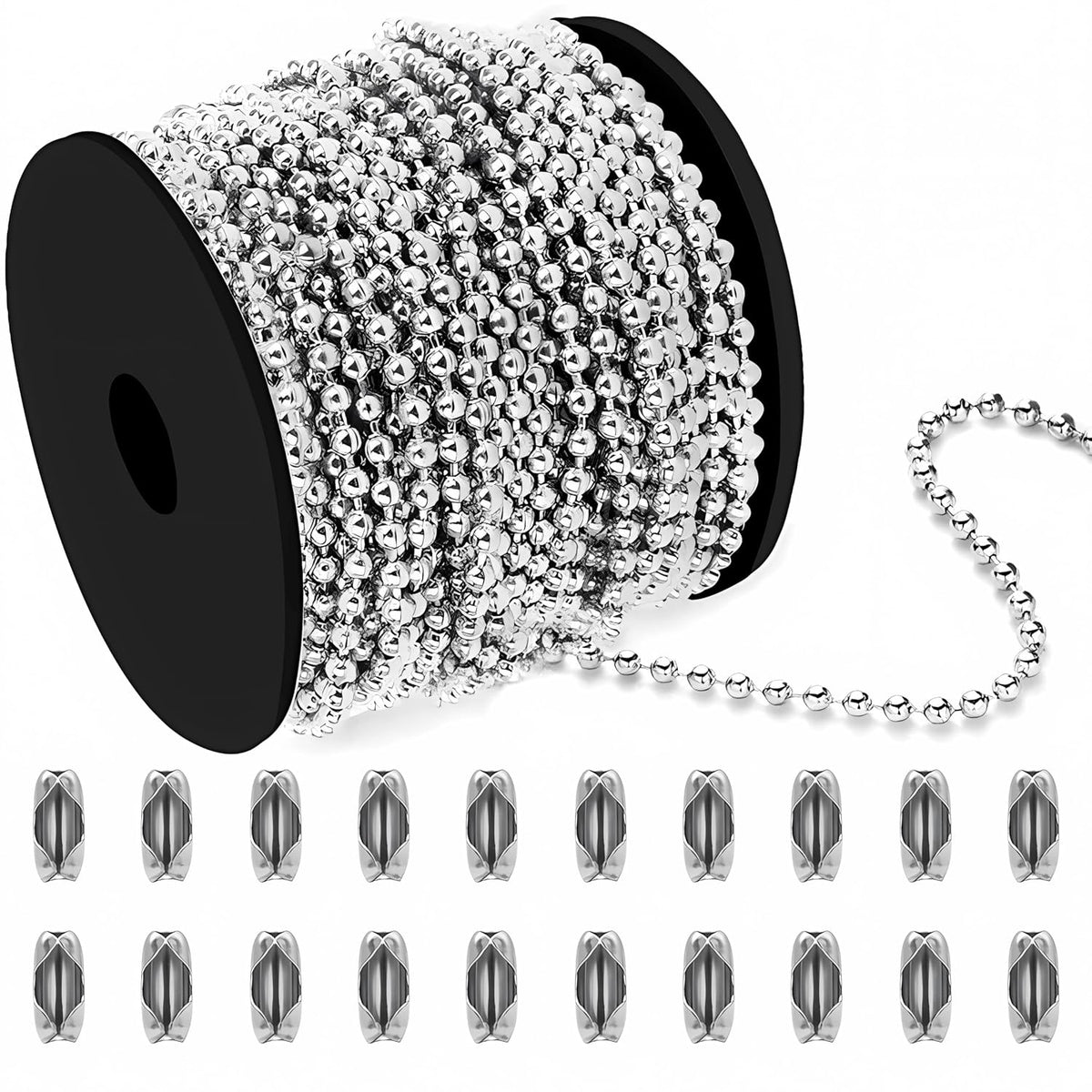 100ft ball bead chain, 304 stainless steel, #10, main product view