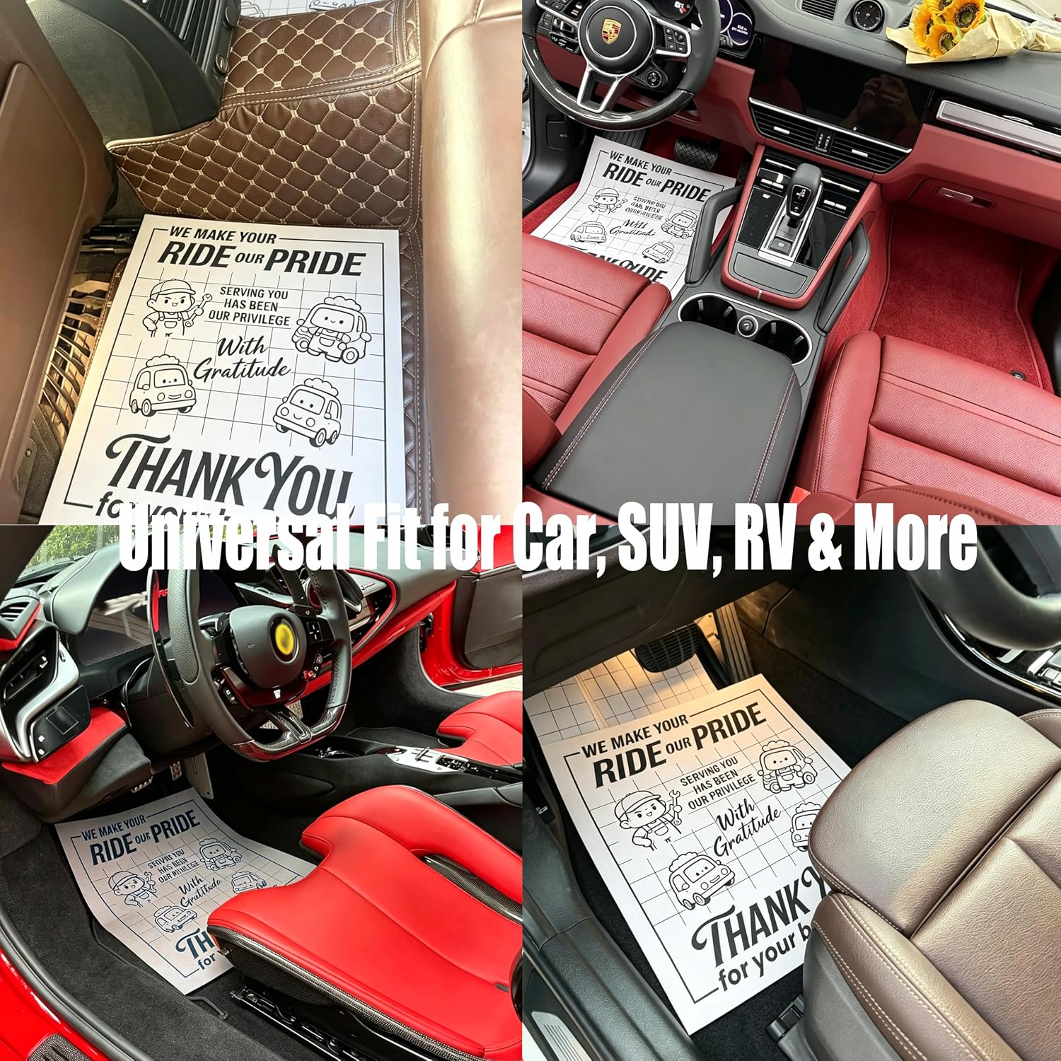 100Pcs Disposable Car Mats, Disposable Car Paper Floor Mats, for Auto Detailing, Repair & Wash - White Vehicle Interior Protection 16x20 Inch