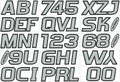 Hardline Products USA Series 700 Boat Registration Numbers & Letters Kit -Silver/Black – 3-Inch USCG Compliant Marine Vinyl Decals – UV, Fuel & Scratch Resistant – Complete Set for Hull Registration