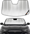 Pigenius Windshield Sun Shade for Ford Mustang Mach-E 2021-2025. Reflective Aluminum Film Front Window Sunshade - BLAZBLOCK