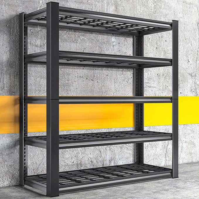 REIBII 3010LBS Storage Shelves 72" H Garage Shelving Heavy Duty Metal Shelving