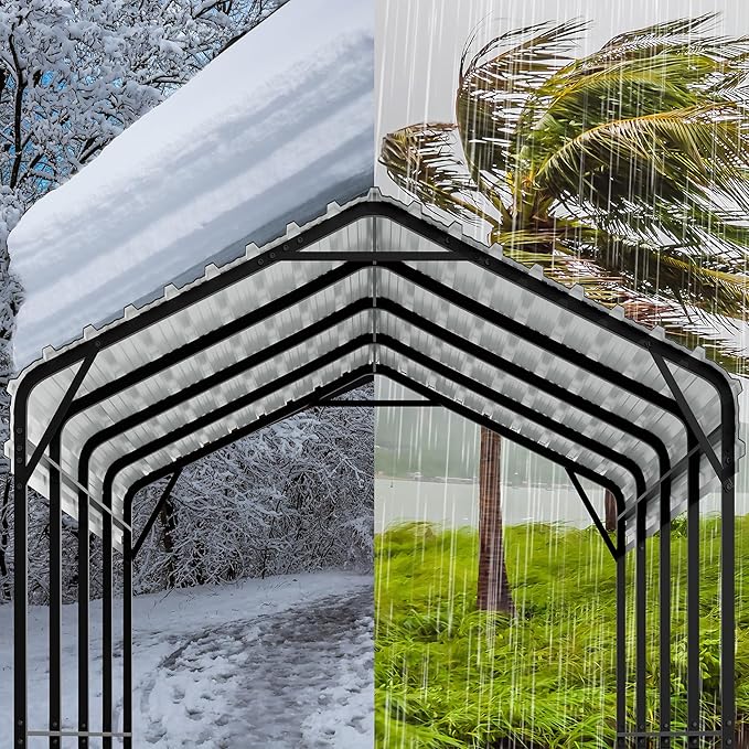 Walsunny Metal Carport 12x20 FT Heavy Duty Carport Canopy - Image 7