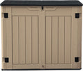DWVO 35 Cuft Outdoor Horizontal Storage, Waterproof Resin Storage Shed