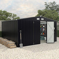 8x10 FT Metal Storage Sheds Outdoor, Metal Yard Sheds MetalGarden Shed Kit by RELJOFUM