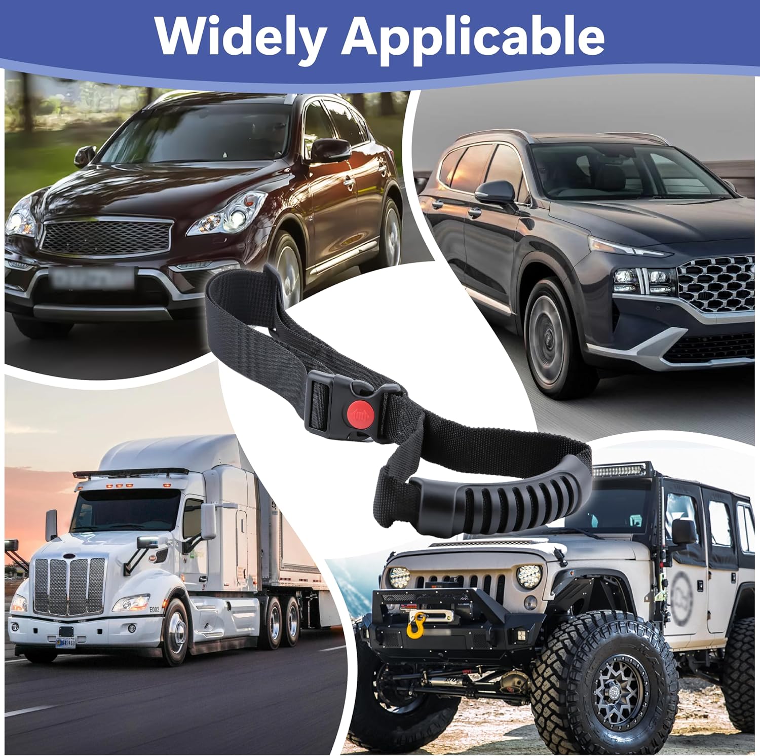 ecocstm 2 PCS Car Adjustable Grab Handles, Car Accessories Handle Assist, Safety Handle Portable Vehicle Support Grab Bar for Trucks, SUVs, Vans, Cars and ATVs (Black)