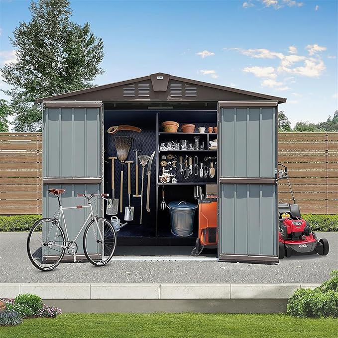IKERY Metal Storage Shed 8.2' x 6.2' - Image 8