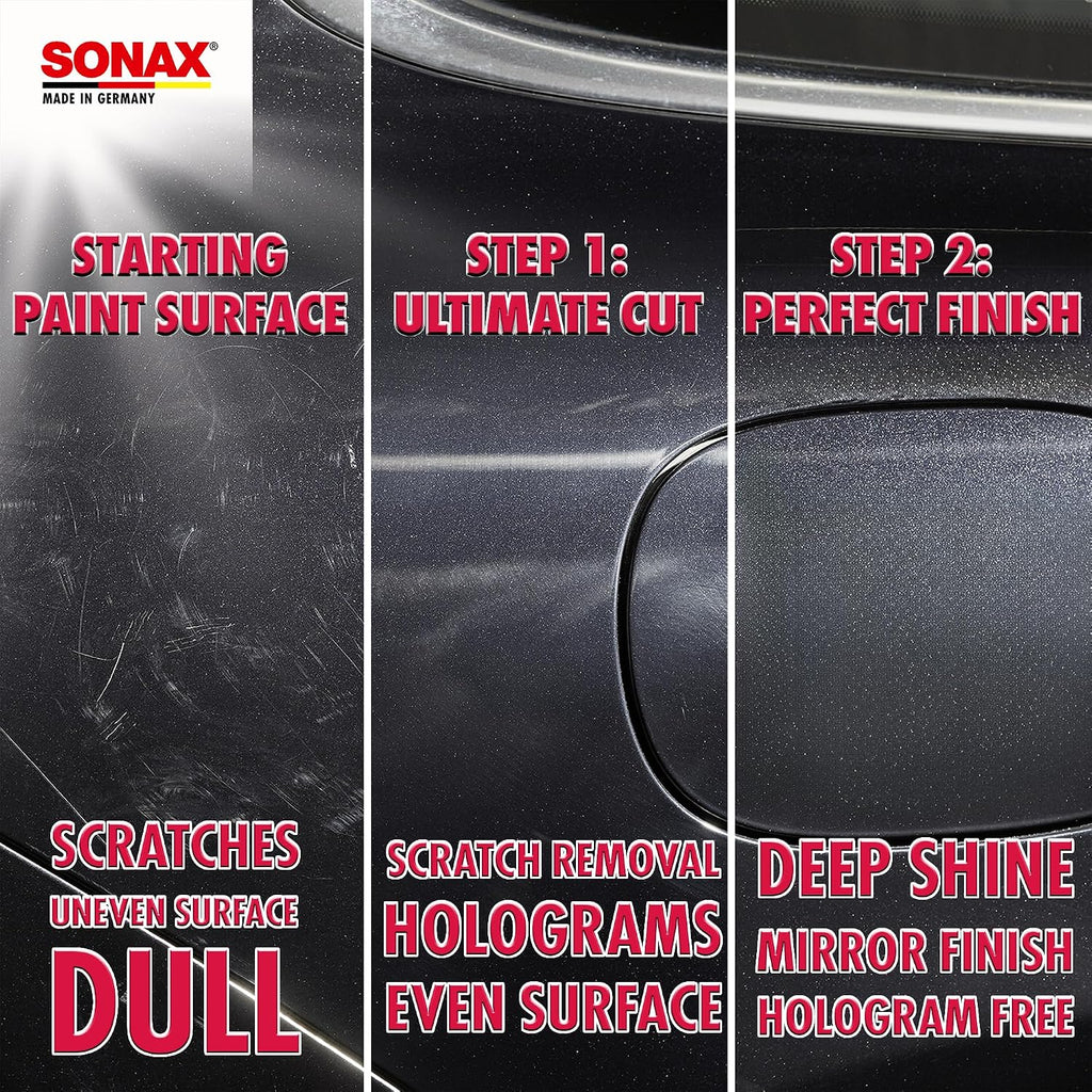 SONAX Ultimate Cut | Strong Abrasive Compound | Removes p1000 or Finer | Water Based Polish/Compound | Step 1 Compound | Removes Deep Scratches | Removes Sand Scratches | 5L | 239500