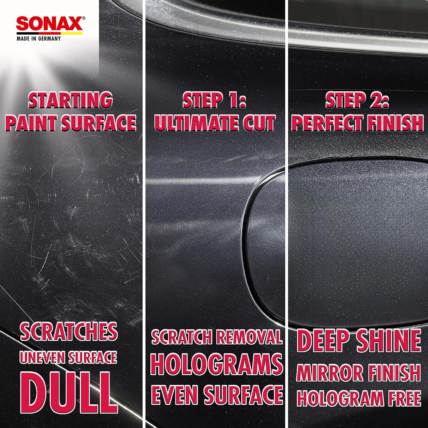 SONAX Ultimate Cut | Strong Abrasive Compound | Removes p1000 or Finer | Water Based Polish/Compound | Step 1 Compound | Removes Deep Scratches | Removes Sand Scratches | 5L | 239500