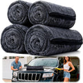 Aidoclip 4PCS Car Drying Towel Microfiber Detailing Kit - 36x24 in Car Towels Cleaning Supplies, Reusable Shammy Quick Dry Cloth for Carwash, for Auto, Boat, RV, Garage & Home (Black)