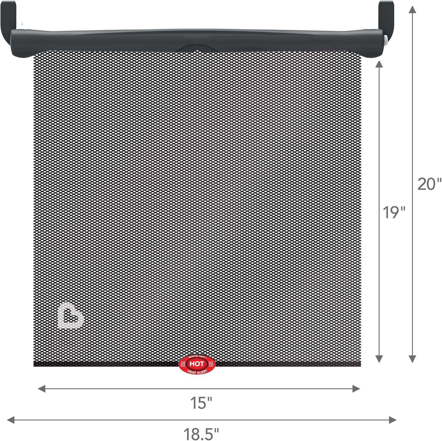Munchkin Brica Sun Safety Car Window Shade with Heat Alert, Helps Block UVA/UVB Rays, 2 Pack, Black