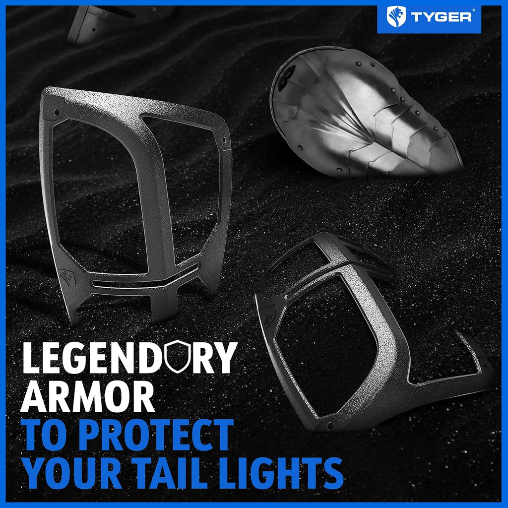Tyger Auto Pauldrons Cast Aluminum Alloy Premium Tail Light Guard Covers Compatible with 2016-2023 Toyota Tacoma | Powdered Textured Black | No Drilling Required | TG-TG7T86668
