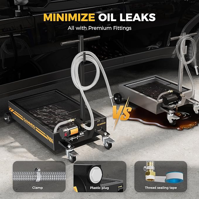 15 Gal Electric Oil Drain Pan, 110V High-Flow Pump, 9.8 FT Hose, 200 W Motor - Image 4