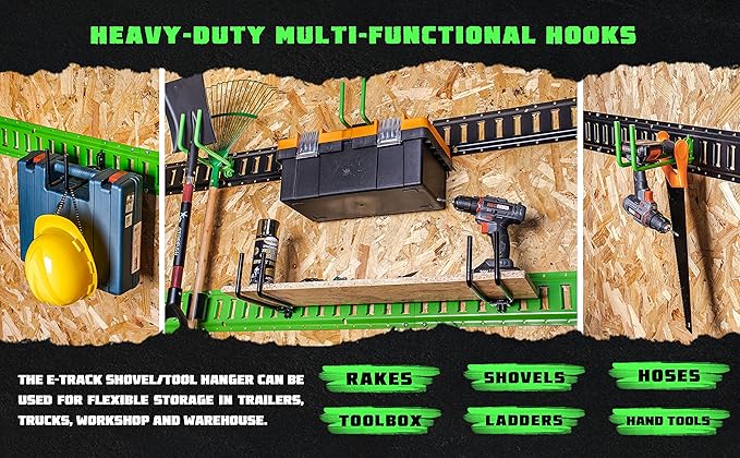 2-Pack E-Track Heavy Duty Shovel/Tool Hanger, E Track Hooks - Image 7