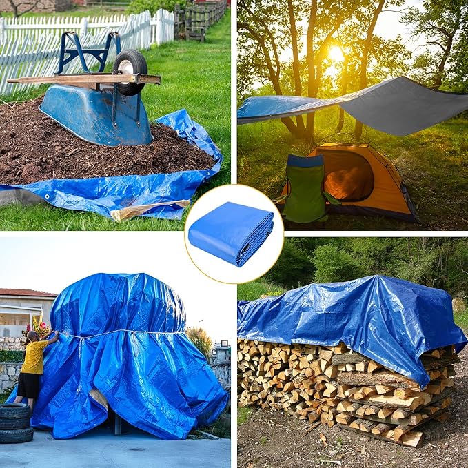 Tarp 16x20 Feet 14 Mil Heavy Duty Waterproof Tarp, Large Multipurpose Cover - Image 7