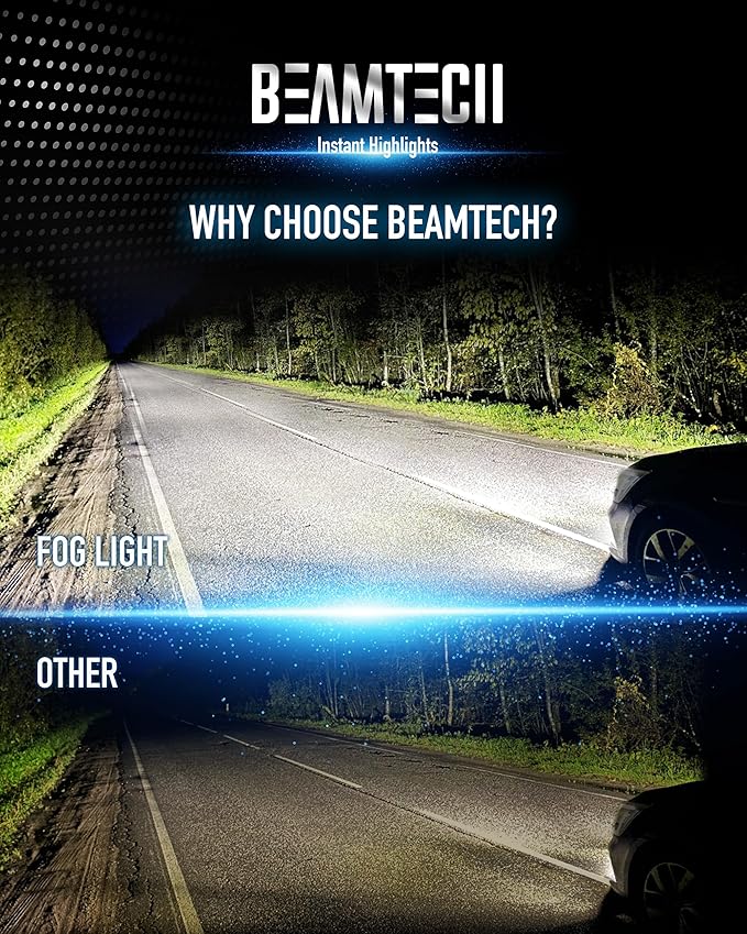 BEAMTECH 9006 Bulbs, Fanless In Line HB4 Fog Light Bulb 6500K Xenon White Fog - Image 8