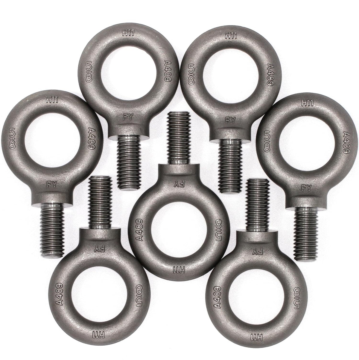 box of 7 pcs lifting shoulder eye bolts, main product view