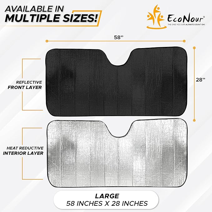 EcoNour Accordion Car Windshield Sun Shade | Car Sun Visor to Protect Harmful - Image 3
