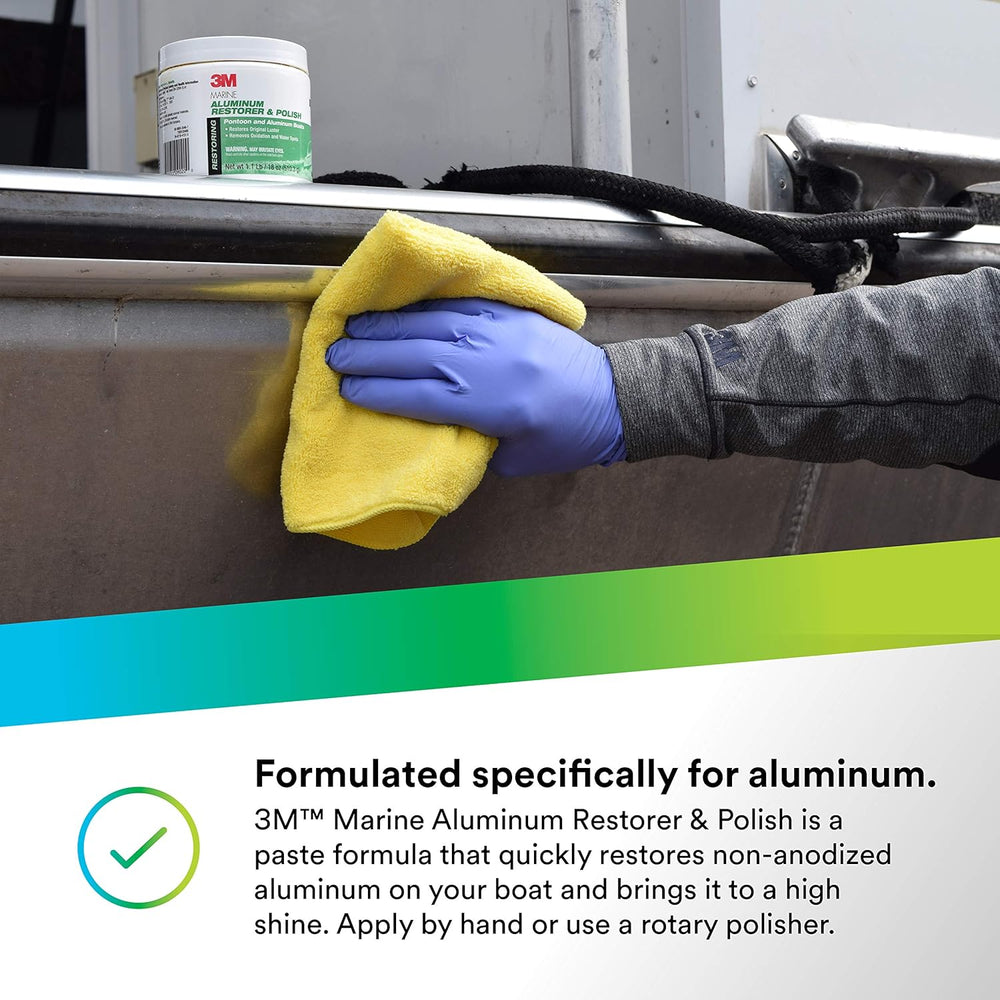 3M Marine Aluminum Restorer and Polish, 09020, 18 oz, for Marine Detailing, R...