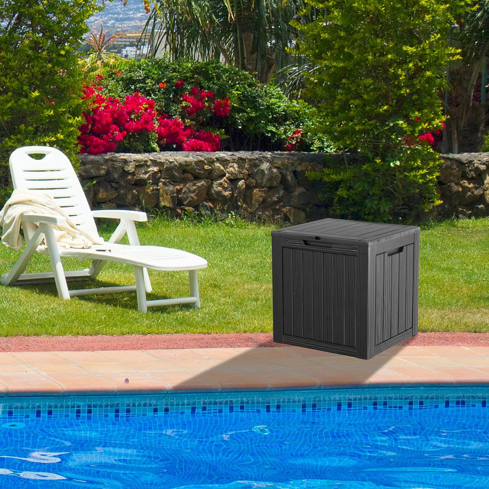 TARKARI 35 Gallon Outdoor Storage Box Waterproof, Resin Deck Boxes with Locka...