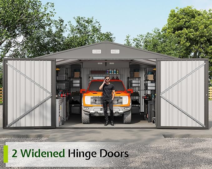 Jocisland 13.2x20.7x8.4 FT Heavy Duty Carport, Metal carport - Image 3