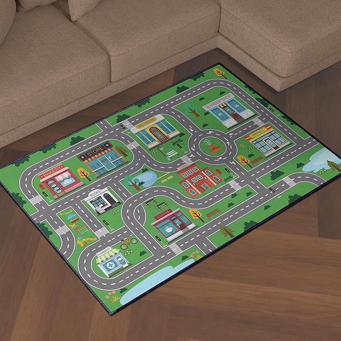 Kids Carpet Playmat Rug for Playroom 5'x 6'6" Toy Car Play Rugs for Bedroom - Image 6