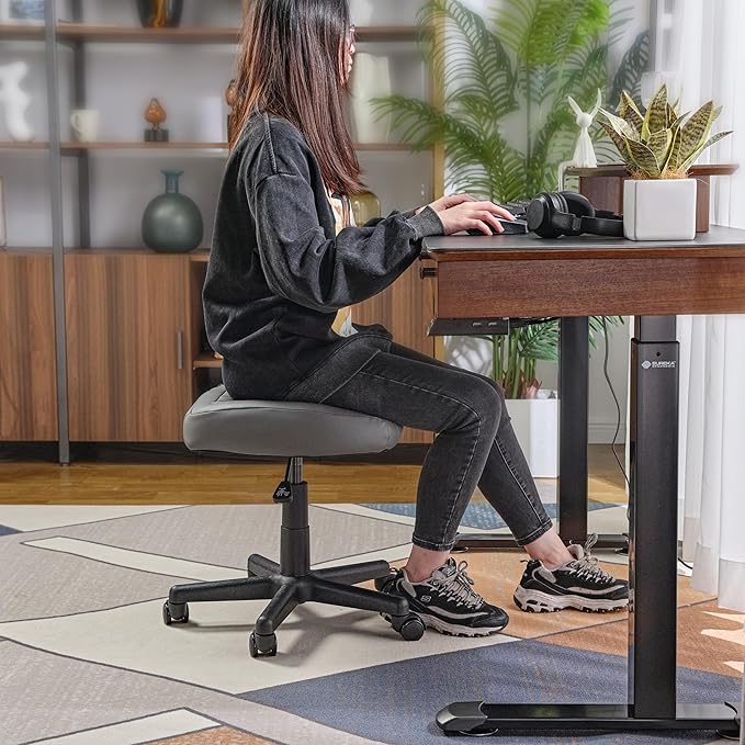 EUREKA ERGONOMIC Height Adjustable Foot Stool, 19x18'' Large Seat Under Desk - Image 4