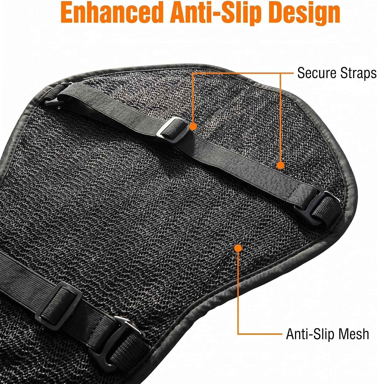 Upgraded Motorcycle Gel Seat Cushion, Universal Motorcycle Seat Pad, Shake Rider Cushion, Enlarged Ventilation Channels, Large 3D-Honeycomb Structure, Shock Absorption and Breathable for Long Rides