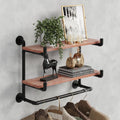 30in industrial pipe clothing rack, 2-tier wall mounted, main product view