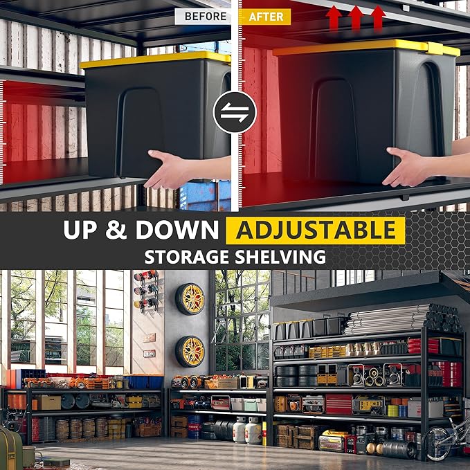 REIBII 60" W Garage Shelving Heavy Duty 2650LBS Storage Shelves Metal Shelving - Image 5