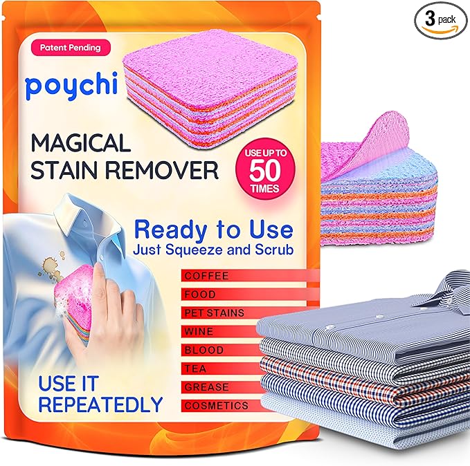 Magical Fiber Stain Remover- Use as Spot Remover- No Dry Cleaning Food by POYCHI