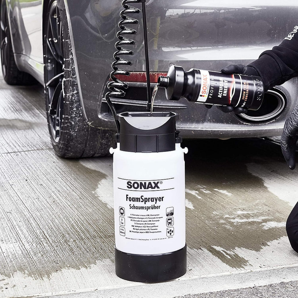 SONAX PROFILINE Actifoam Energy (1 Litre) - Effective Car Detergent with Active Foam Power. Works as Shampoo, Wheel Cleaner and Insect Remover | Item No. 06183000