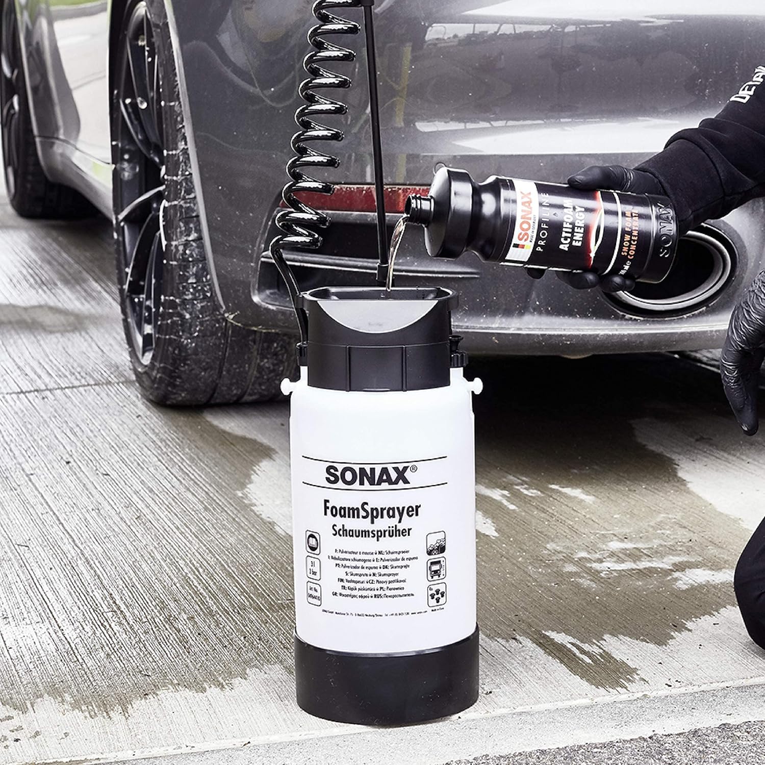 SONAX PROFILINE Actifoam Energy (1 Litre) - Effective Car Detergent with Active Foam Power. Works as Shampoo, Wheel Cleaner and Insect Remover | Item No. 06183000
