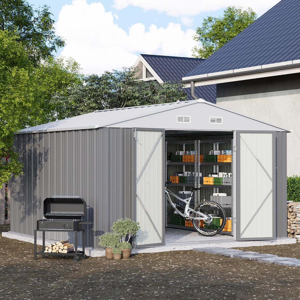 Patiowell 10' x 10' Metal Storage Shed