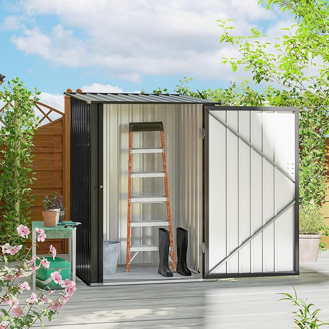 Outsunny 3.3' x 3.4' Outdoor Storage Shed, Metal Garden Tool House by Outsunny