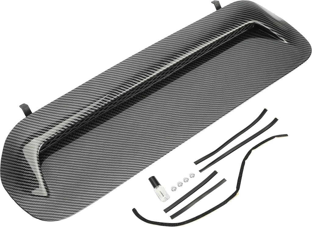 KUAFU Front Upper Hood Scoop Sport Hood Compatible with 2010-2022 Toyota 4Runner & 2012-2015 Toyota Tacoma Carbon Fiber Style Bulge Insert Upgrade Air Flow Scoop Kit Replacement for TO1231103
