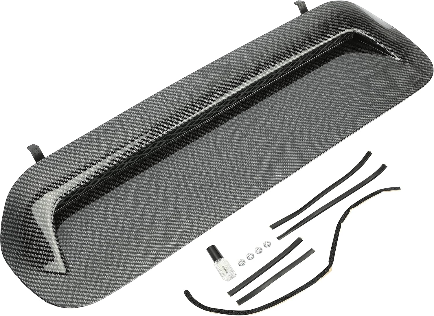 KUAFU Front Upper Hood Scoop Sport Hood Compatible with 2010-2022 Toyota 4Runner & 2012-2015 Toyota Tacoma Carbon Fiber Style Bulge Insert Upgrade Air Flow Scoop Kit Replacement for TO1231103