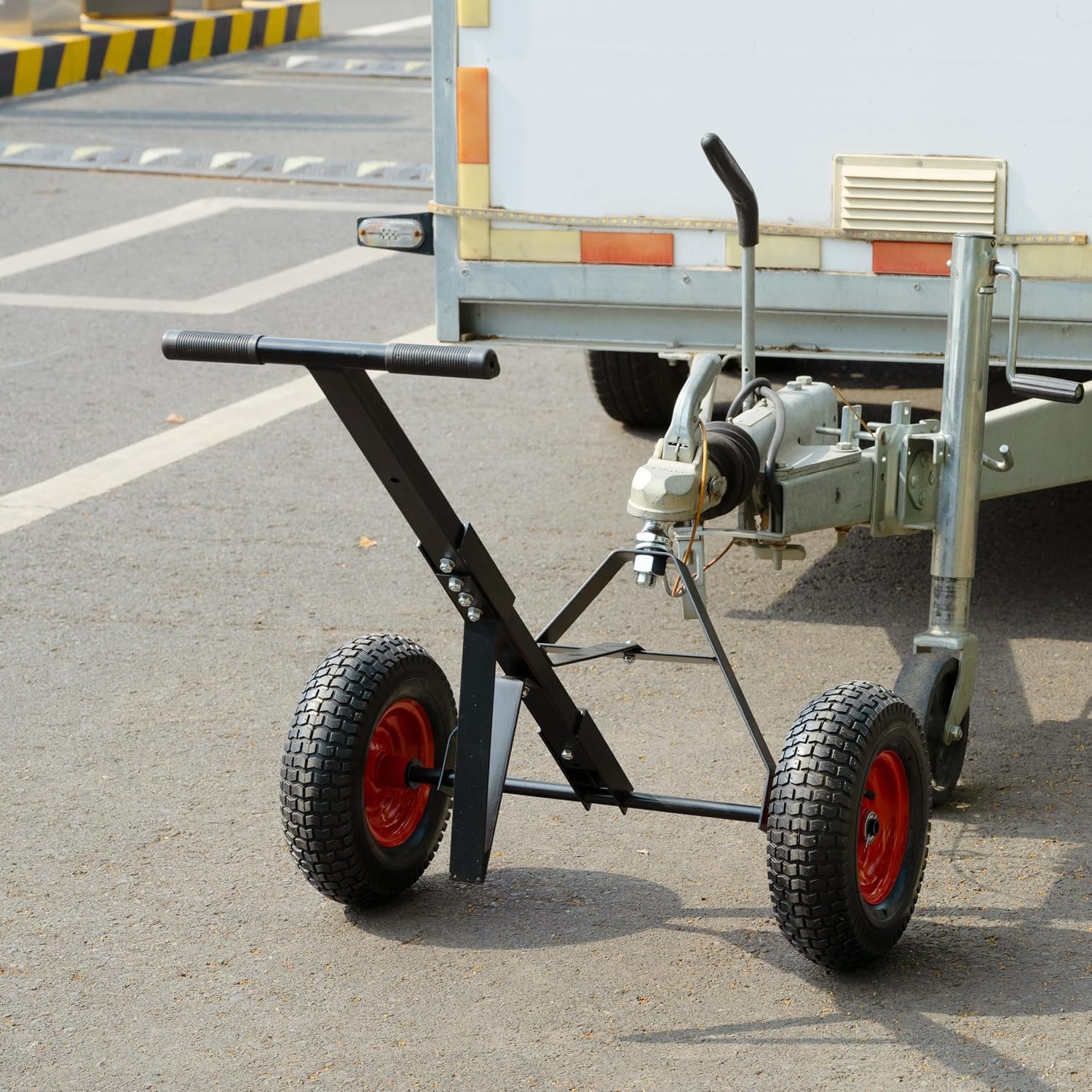 600LBS Capacity Trailer Dolly with 2 Inch Ball, Black Powder Coated Steel Trailer Mover Dolly for Trailer Boat Watercraft Jet Ski Moving