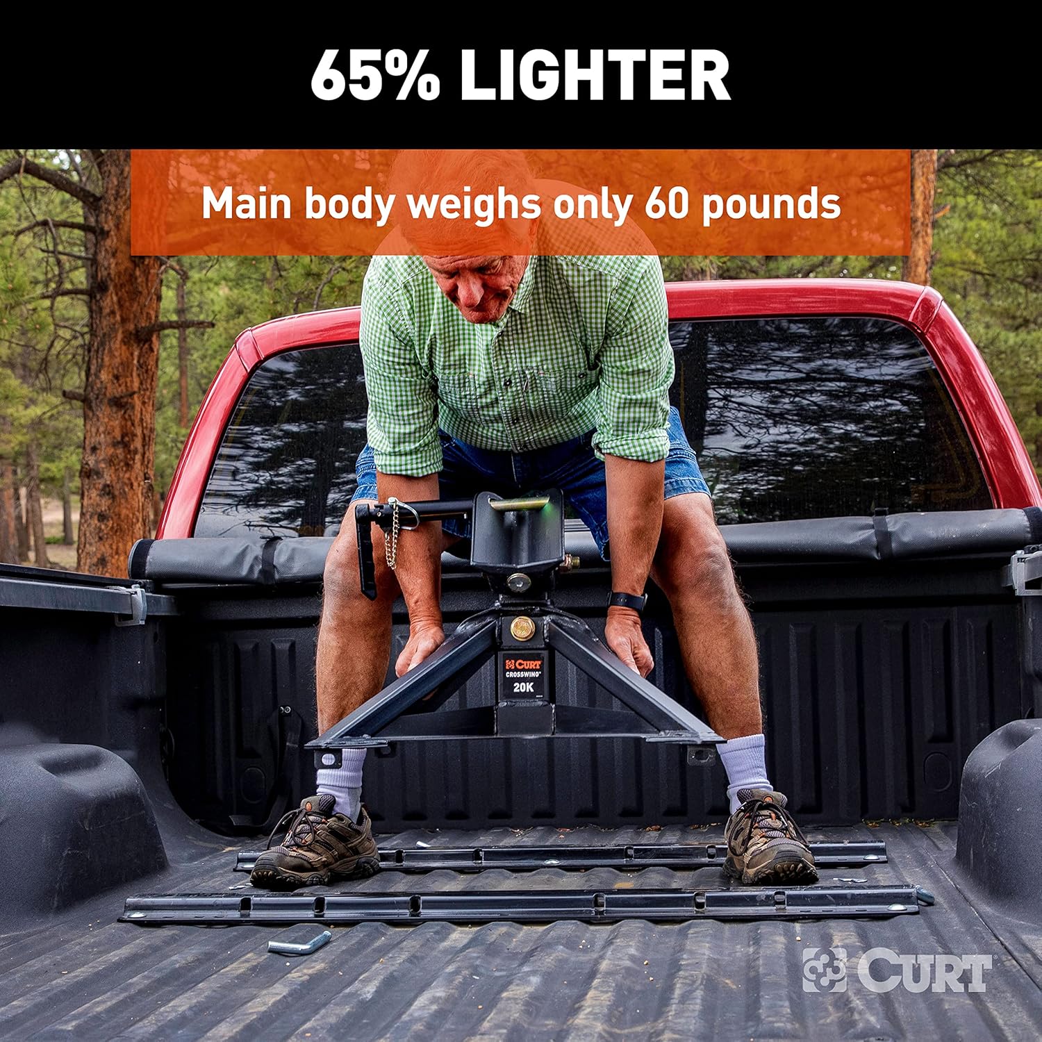 CURT 16600 CrossWing Lightweight 5th Wheel Hitch, 20,000 lbs.