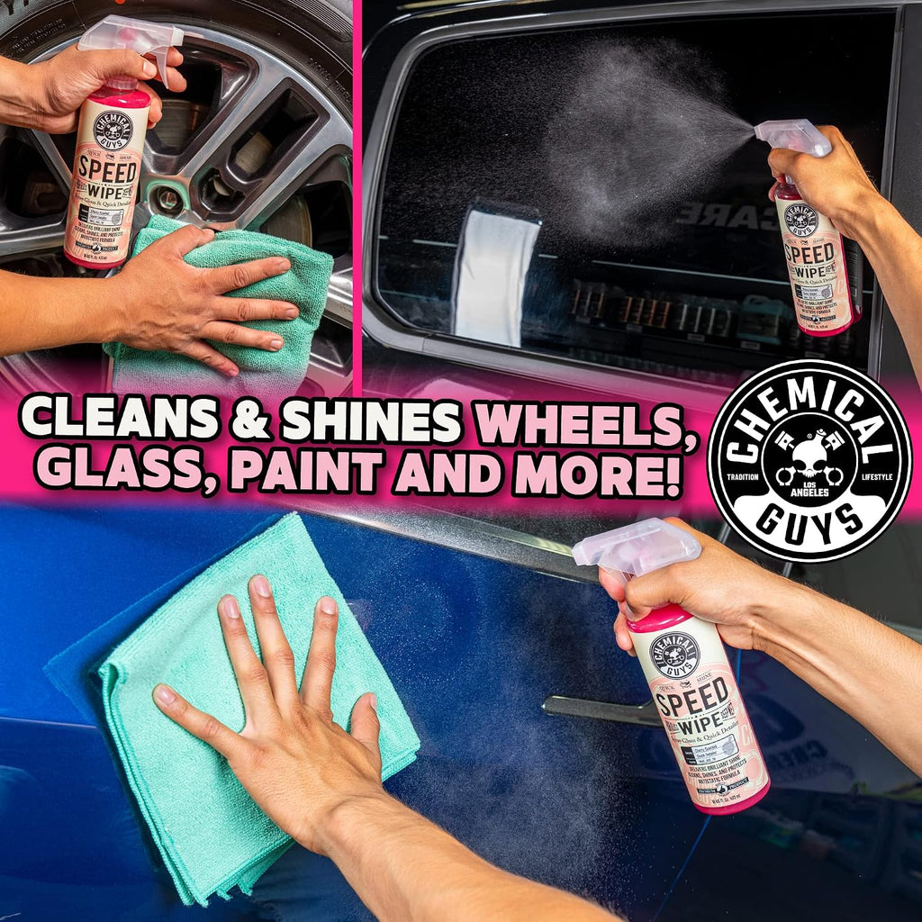 Chemical Guys Speed Wipe Quick Detailer - High Gloss, Streak-Free Shine, Detail Spray for Cars, Trucks, Motorcycles, RVs, and More, Safe on Paint, Glass, Wheels, and Trim, Cherry Scent, 16 fl oz