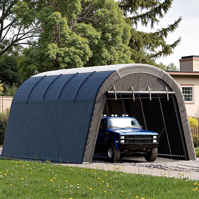 Carport 12x20 ft Heavy Duty w/Translucent Roof, All-Season Waterproof UV - Image 9