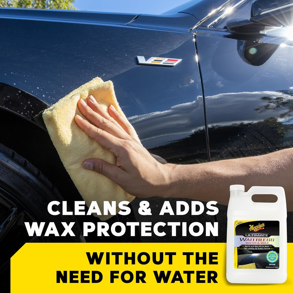 Meguiar's Ultimate Waterless Wash & Wax - Waterless Car Wash & Wax Without Swirling or Scratching - Easy Car Maintenance, No Water Required -1 Gallon (128 Oz)