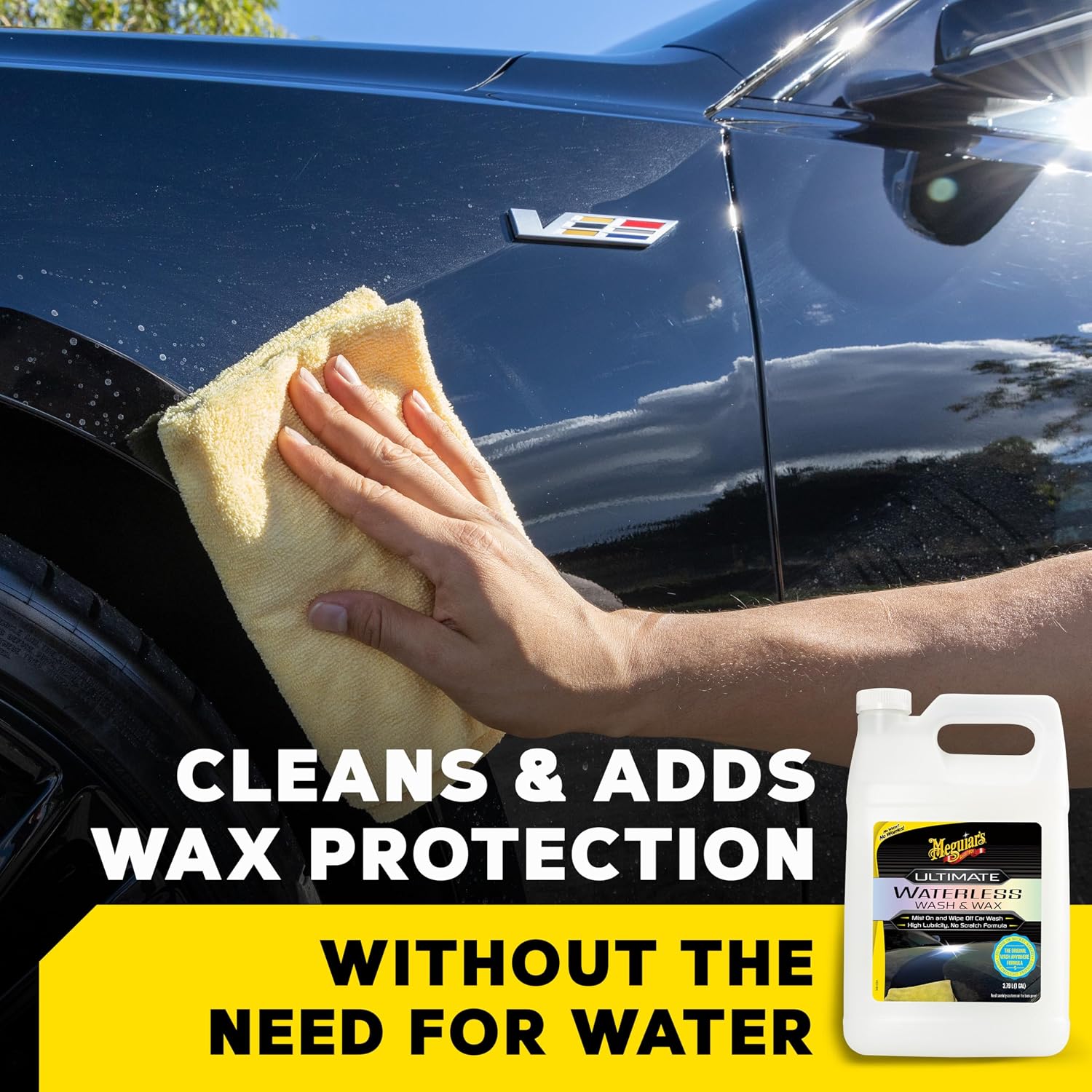 Meguiar's Ultimate Waterless Wash & Wax - Waterless Car Wash & Wax Without Swirling or Scratching - Easy Car Maintenance, No Water Required -1 Gallon (128 Oz)
