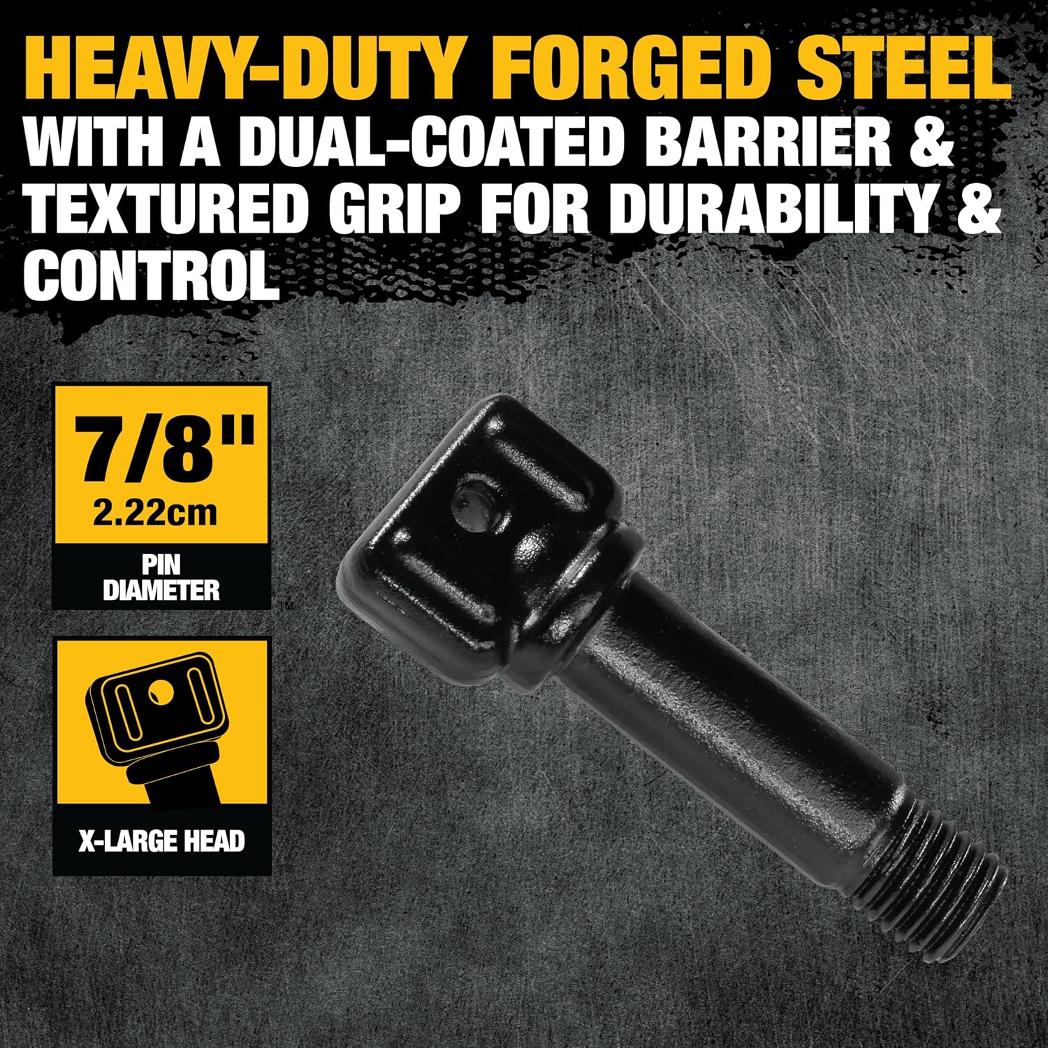 DEWALT DXBC8000 Black/Yellow 3/4" Bow Shackle with 7/8" Pin (10,400 lb Work Strength) - Towing, Winching, Vehicle Recovery
