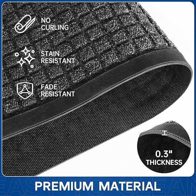 Durable Front Door Mat, Non-Slip Rubber Backing, Stain and Fade Resistant - Image 4
